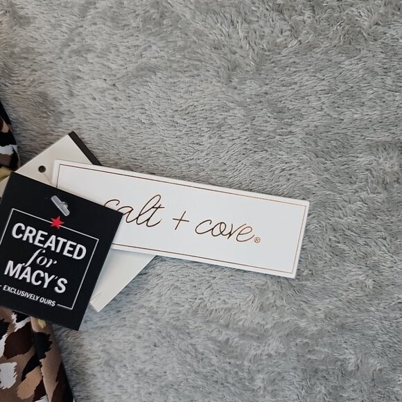 Salt & Cove Halter One Piece Swimsuit Womens Size XS Neutral Multicolor V-Neck - Picture 3 of 6